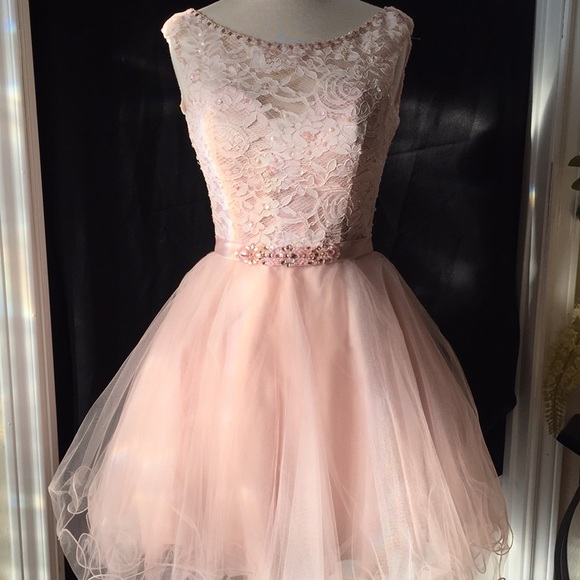 Mori Lee Dresses & Skirts - 24h💥SALE Morilee Blush Pink Lace Dress